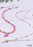 Boho Necklace, Seed Bead Choker, 2 Layers Double Cross
